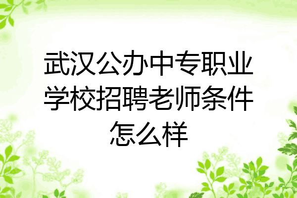 武汉公办中专职业学校招聘老师条件怎么样