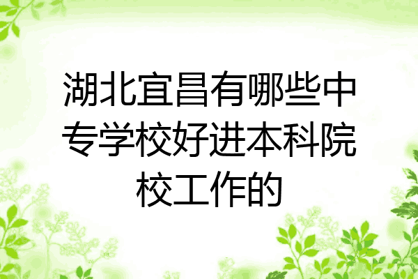 湖北宜昌有哪些中专学校好进本科院校工作的