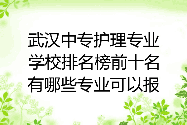 武汉中专护理专业学校排名榜前十名有哪些专业可以报