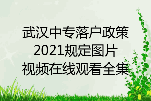 武汉中专落户政策2021规定图片视频在线观看全集