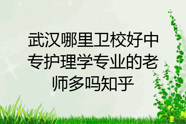 武汉哪里卫校好中专护理学专业的老师多吗知乎