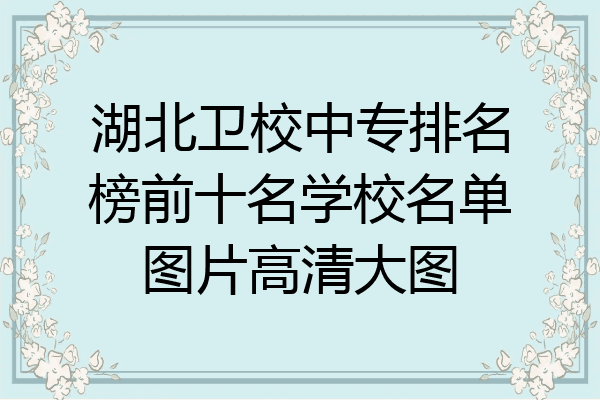 湖北卫校中专排名榜前十名学校名单图片高清大图