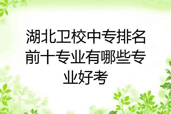 湖北卫校中专排名前十专业有哪些专业好考
