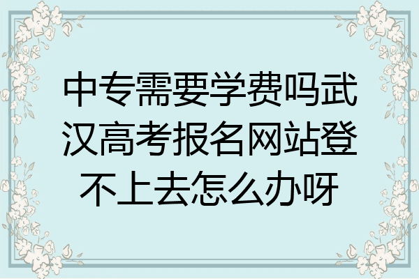 中专需要学费吗武汉高考报名网站登不上去怎么办呀