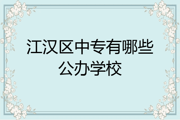 江汉区中专有哪些公办学校