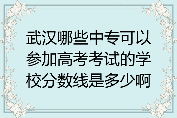 武汉哪些中专可以参加高考考试的学校分数线是多少啊