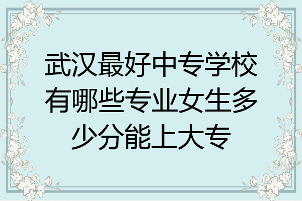 武汉最好中专学校有哪些专业女生多少分能上大专