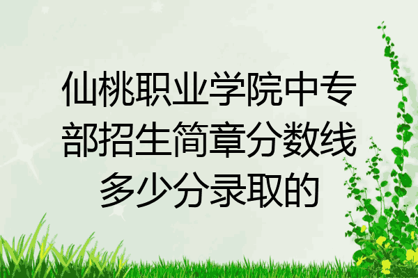仙桃职业学院中专部招生简章分数线多少分录取的