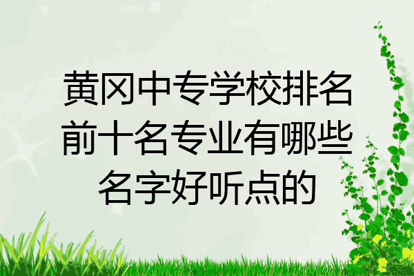 黄冈中专学校排名前十名专业有哪些名字好听点的