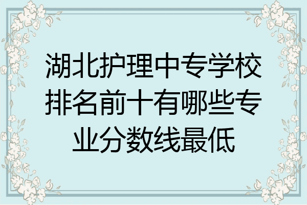 湖北护理中专学校排名前十有哪些专业分数线最低