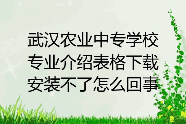 武汉农业中专学校专业介绍表格下载安装不了怎么回事
