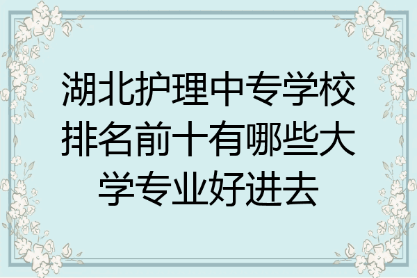 湖北护理中专学校排名前十有哪些大学专业好进去
