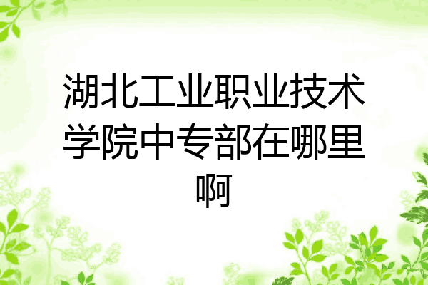 湖北工业职业技术学院中专部在哪里啊