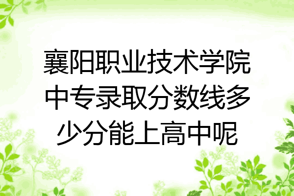 襄阳职业技术学院中专录取分数线多少分能上高中呢
