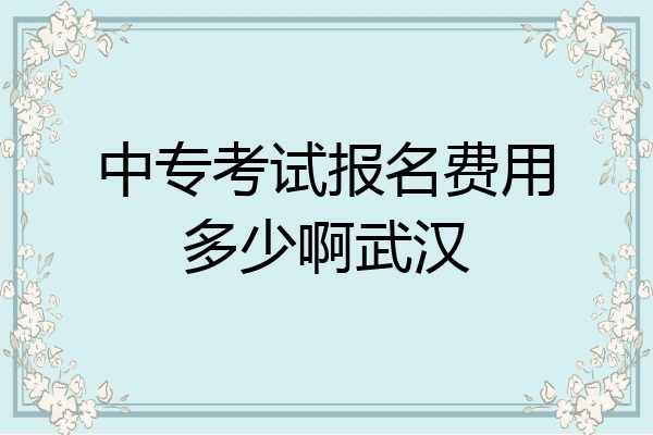 中专考试报名费用多少啊武汉