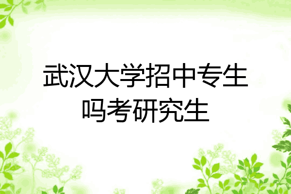 武汉大学招中专生吗考研究生