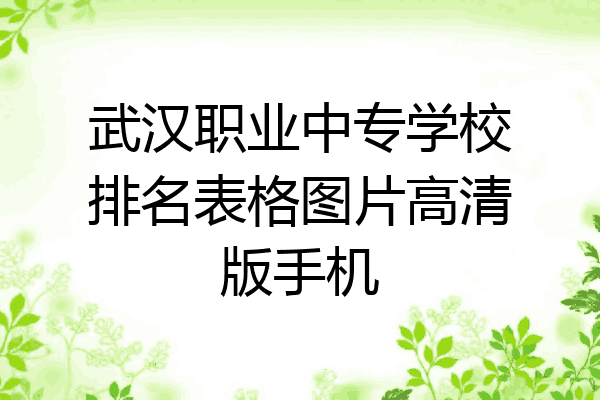 武汉职业中专学校排名表格图片高清版手机