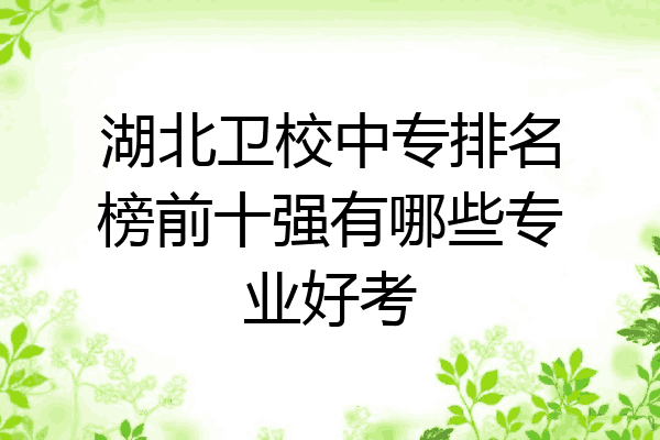 湖北卫校中专排名榜前十强有哪些专业好考