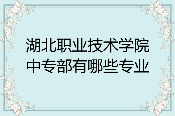 湖北职业技术学院中专部有哪些专业