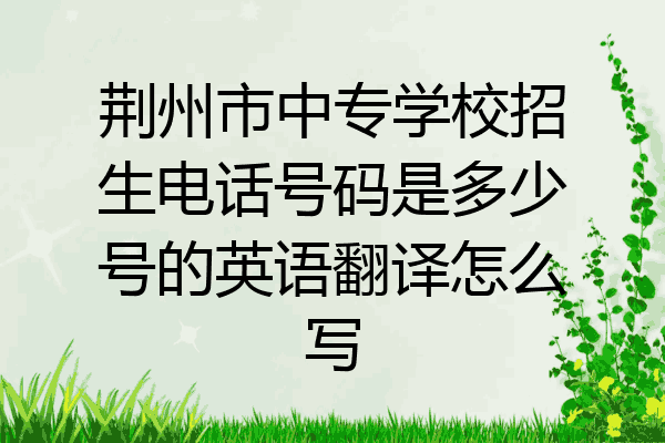 荆州市中专学校招生电话号码是多少号的英语翻译怎么写