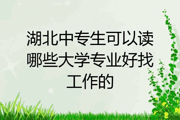 湖北中专生可以读哪些大学专业好找工作的