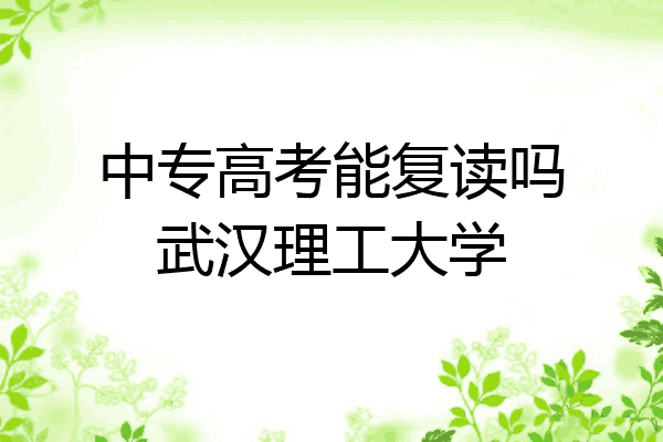 中专高考能复读吗武汉理工大学