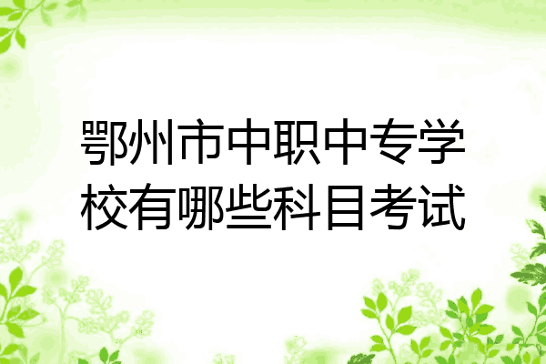 鄂州市中职中专学校有哪些科目考试