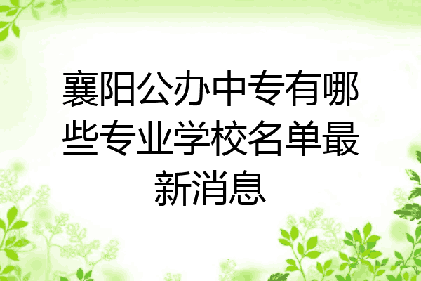 襄阳公办中专有哪些专业学校名单最新消息