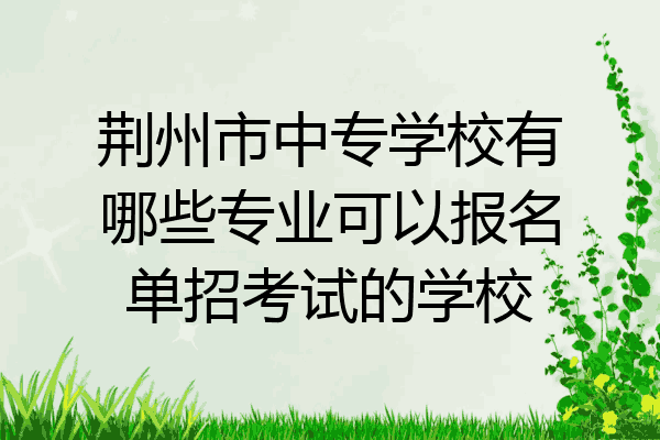 荆州市中专学校有哪些专业可以报名单招考试的学校