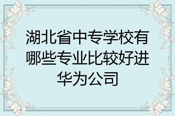 湖北省中专学校有哪些专业比较好进华为公司