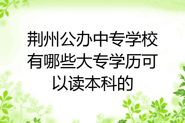 荆州公办中专学校有哪些大专学历可以读本科的