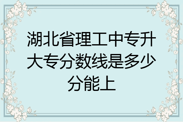 湖北省理工中专升大专分数线是多少分能上