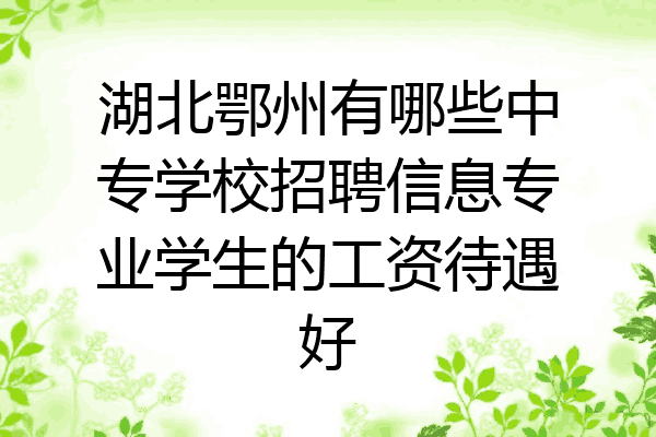 湖北鄂州有哪些中专学校招聘信息专业学生的工资待遇好