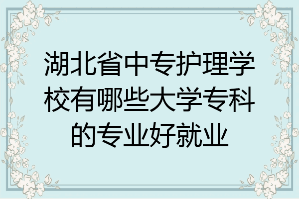 湖北省中专护理学校有哪些大学专科的专业好就业