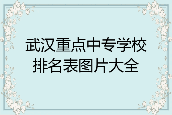 武汉重点中专学校排名表图片大全