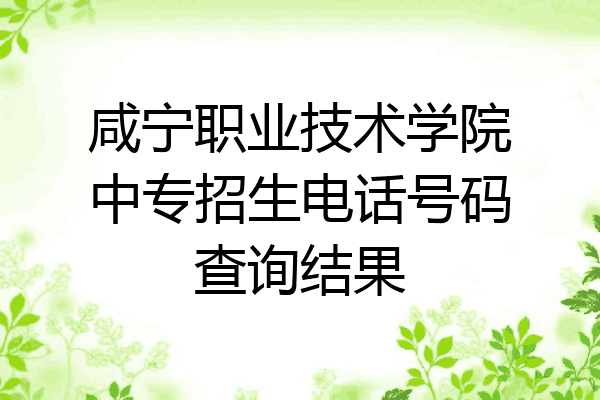 咸宁职业技术学院中专招生电话号码查询结果