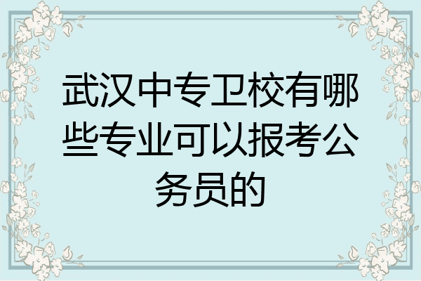 武汉中专卫校有哪些专业可以报考公务员的