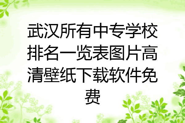 武汉所有中专学校排名一览表图片高清壁纸下载软件免费