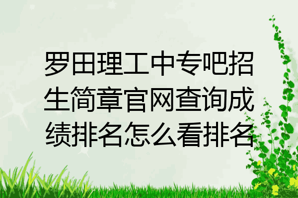 罗田理工中专吧招生简章官网查询成绩排名怎么看排名