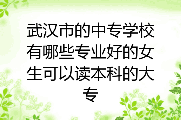 武汉市的中专学校有哪些专业好的女生可以读本科的大专