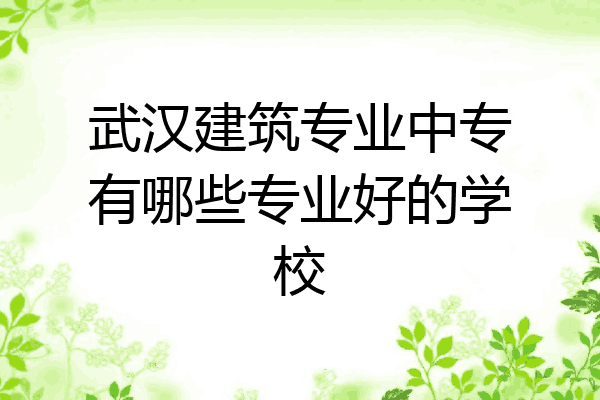 武汉建筑专业中专有哪些专业好的学校