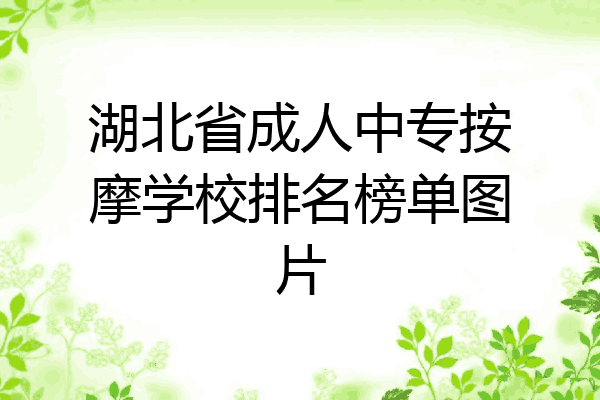 湖北省成人中专按摩学校排名榜单图片
