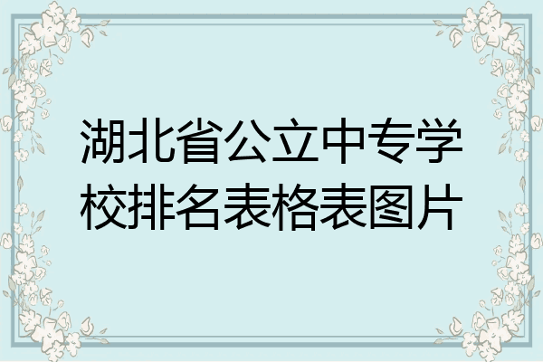 湖北省公立中专学校排名表格表图片