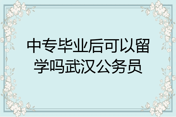 中专毕业后可以留学吗武汉公务员
