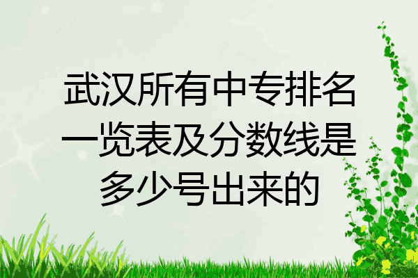 武汉所有中专排名一览表及分数线是多少号出来的