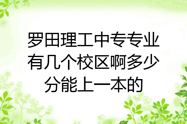 罗田理工中专专业有几个校区啊多少分能上一本的