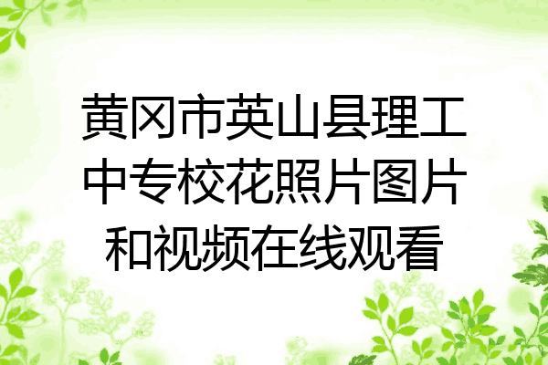 黄冈市英山县理工中专校花照片图片和视频在线观看
