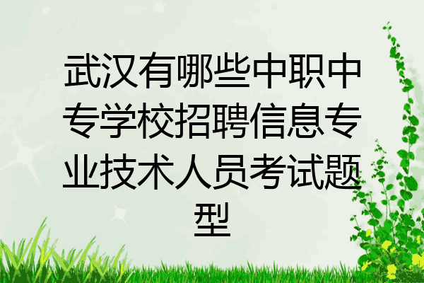 武汉有哪些中职中专学校招聘信息专业技术人员考试题型
