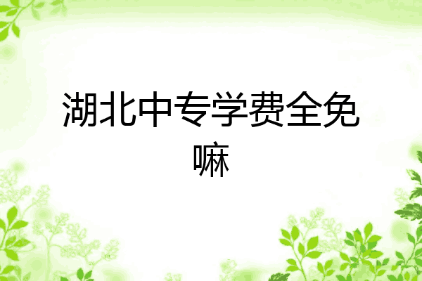 湖北中专学费全免嘛