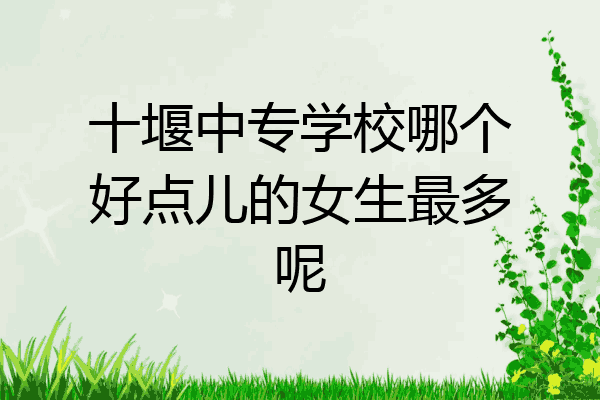 十堰中专学校哪个好点儿的女生最多呢